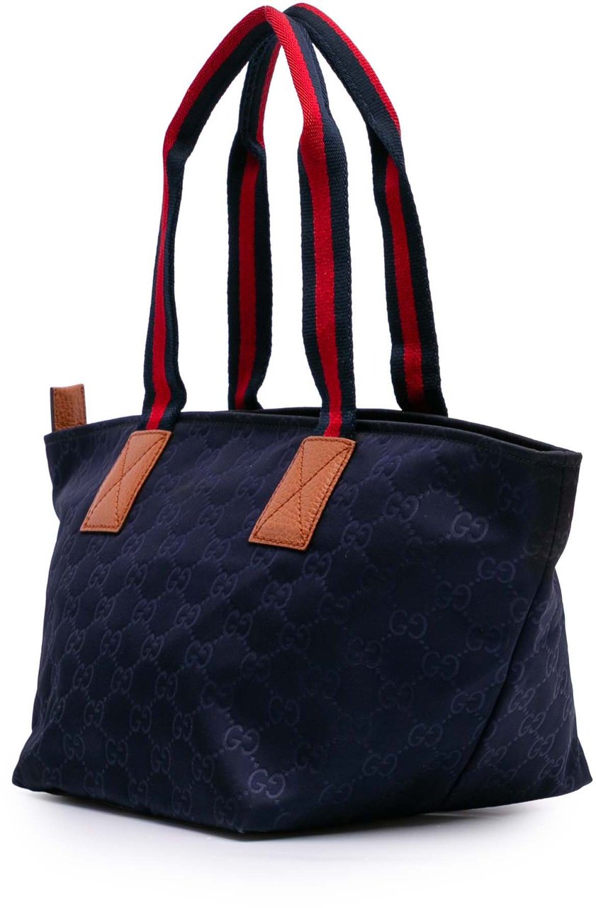 Gucci GG Nylon Web Tote Blauw