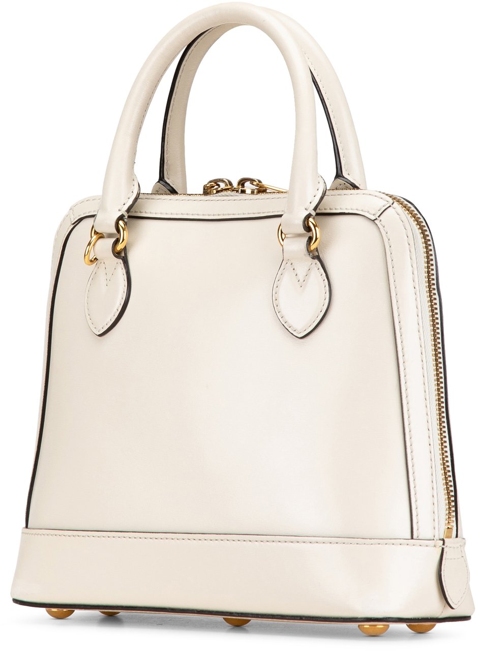 Gucci Small Leather Horsebit 1955 Satchel Wit