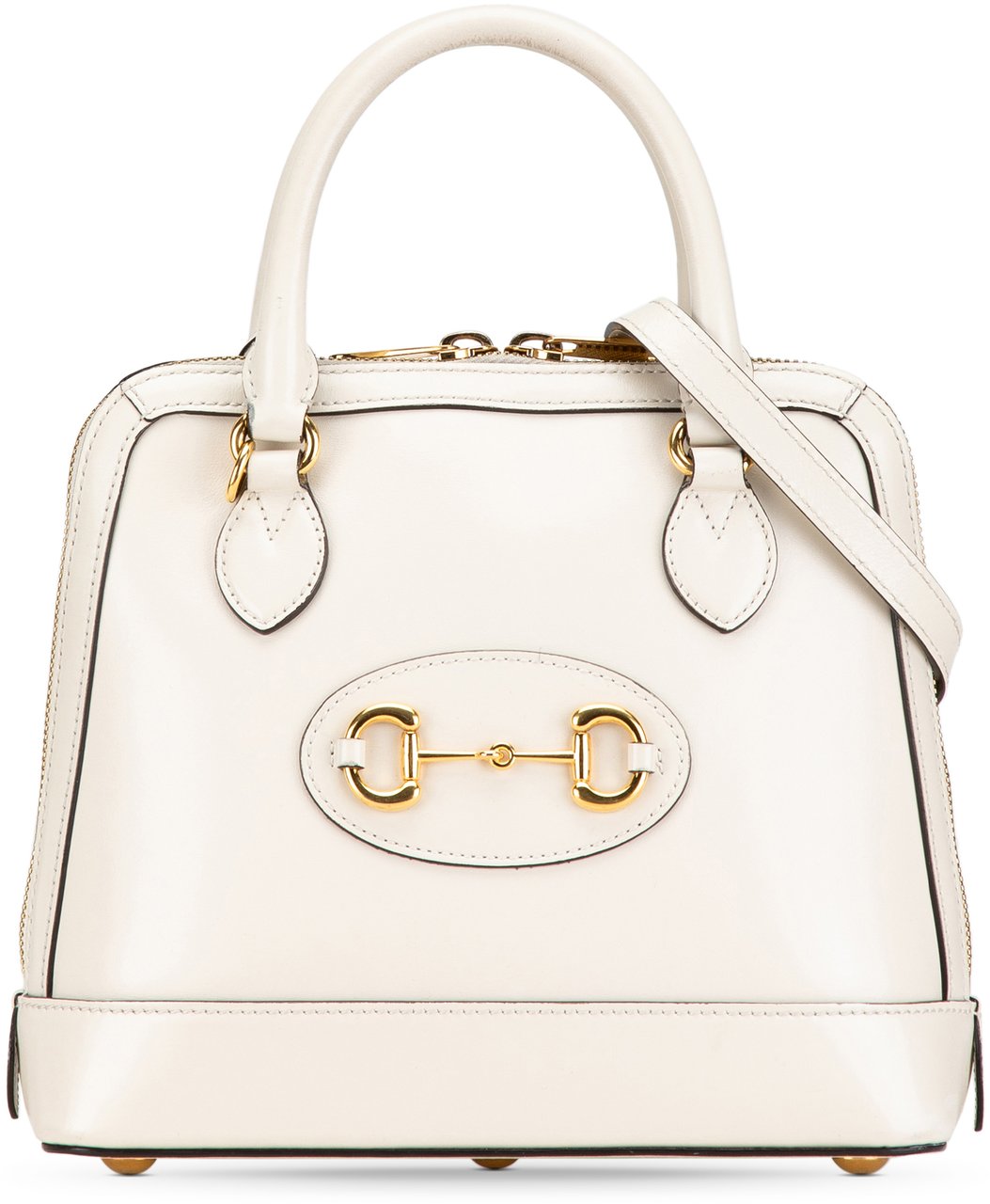 Gucci Small Leather Horsebit 1955 Satchel Wit