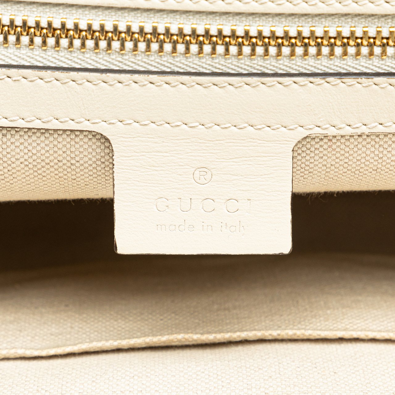 Gucci Small Leather Horsebit 1955 Satchel Wit