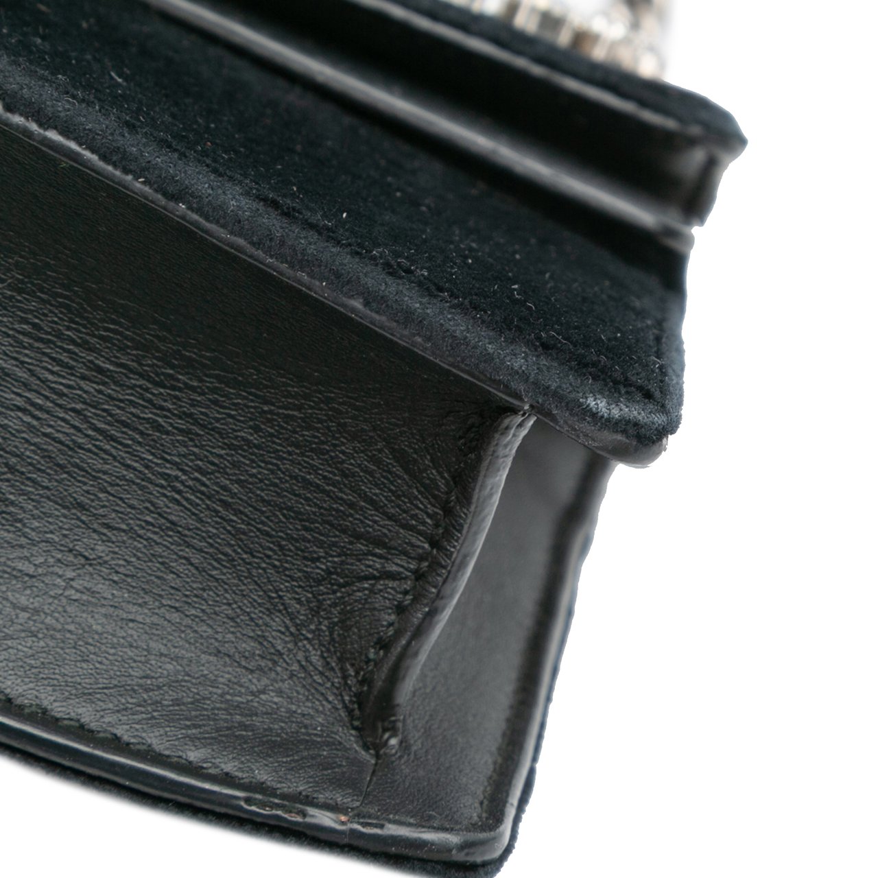 Gucci Mini Crystal Embellished Velvet Dionysus Crossbody Zwart