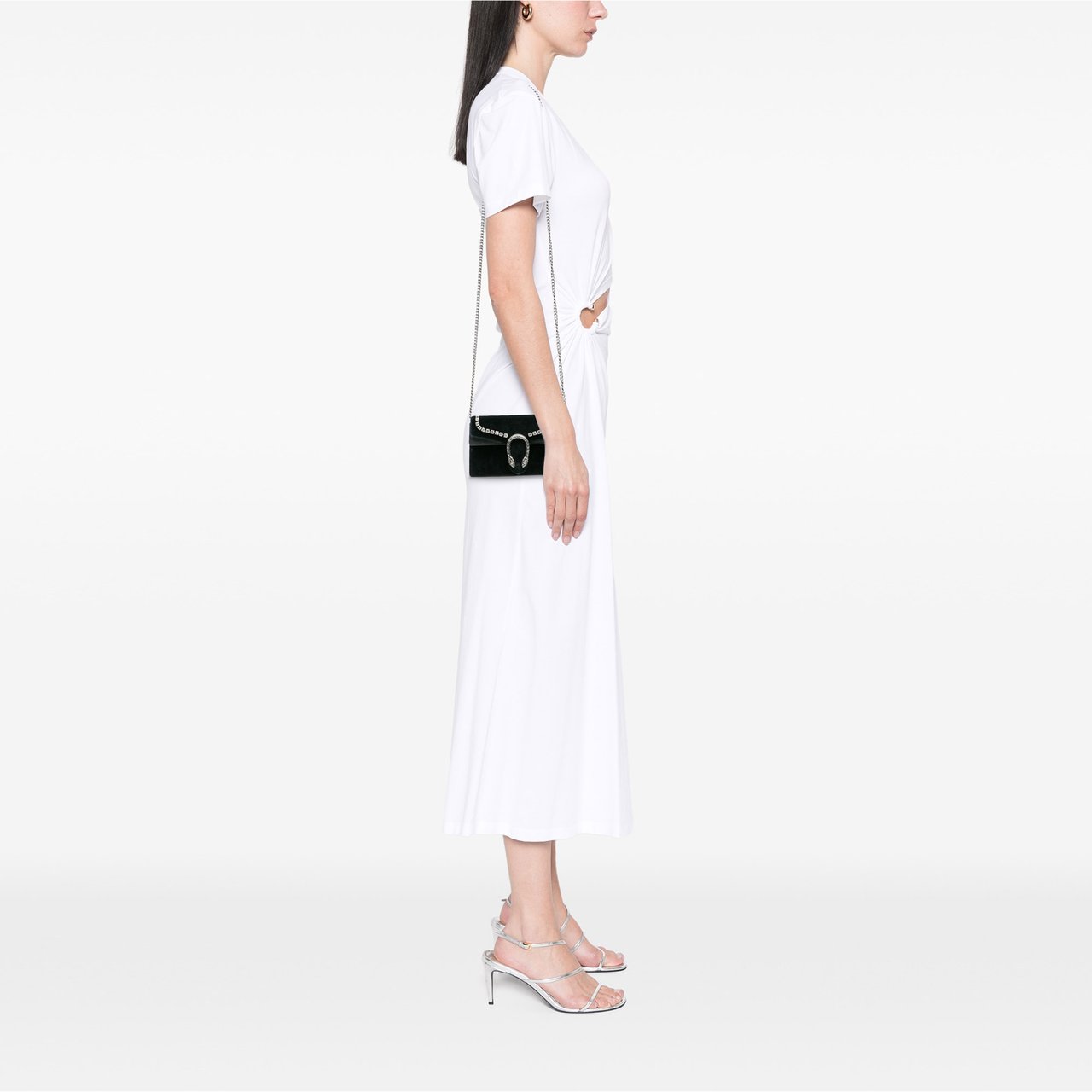 Gucci Mini Crystal Embellished Velvet Dionysus Crossbody Zwart