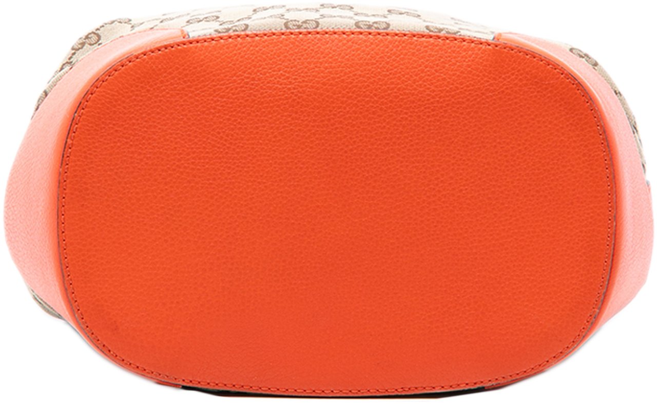 Gucci GG Canvas Drawstring Bucket Bag Bruin