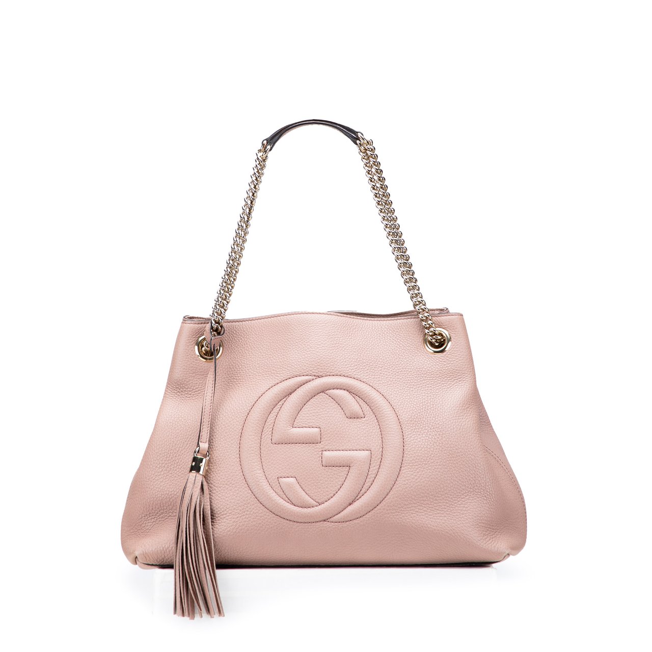 Gucci Medium Leather Soho Chain Tote Roze