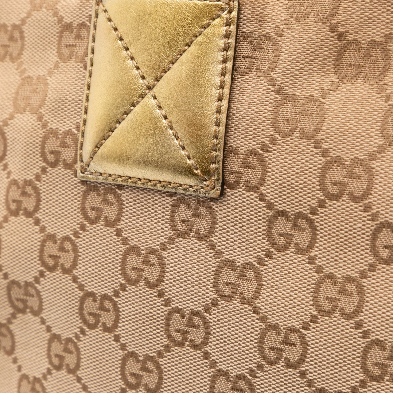 Gucci GG Canvas Web Tote Bruin