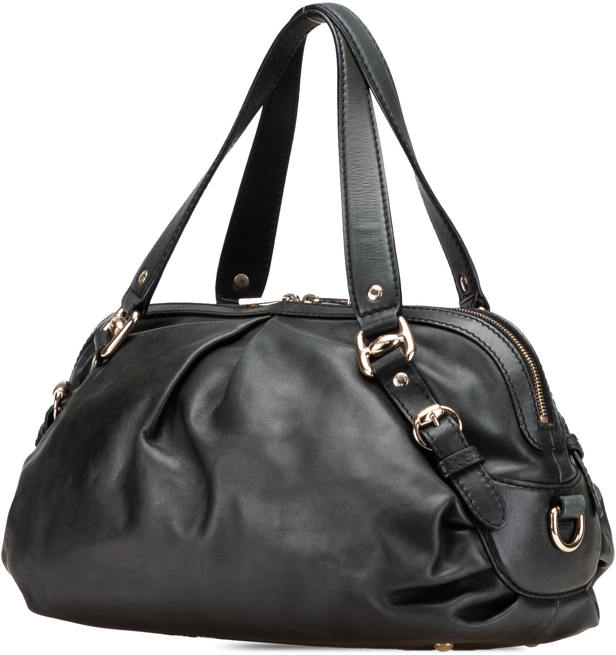 Gucci Leather Bridle Satchel Zwart