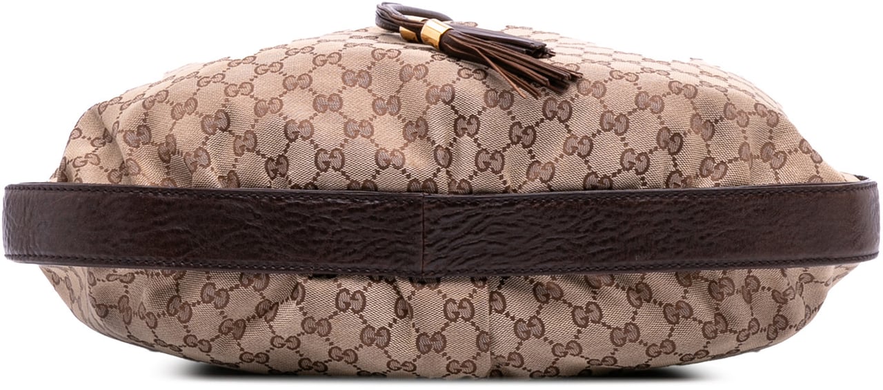 Gucci GG Canvas Interlocking Icon Drawstring Hobo Bruin
