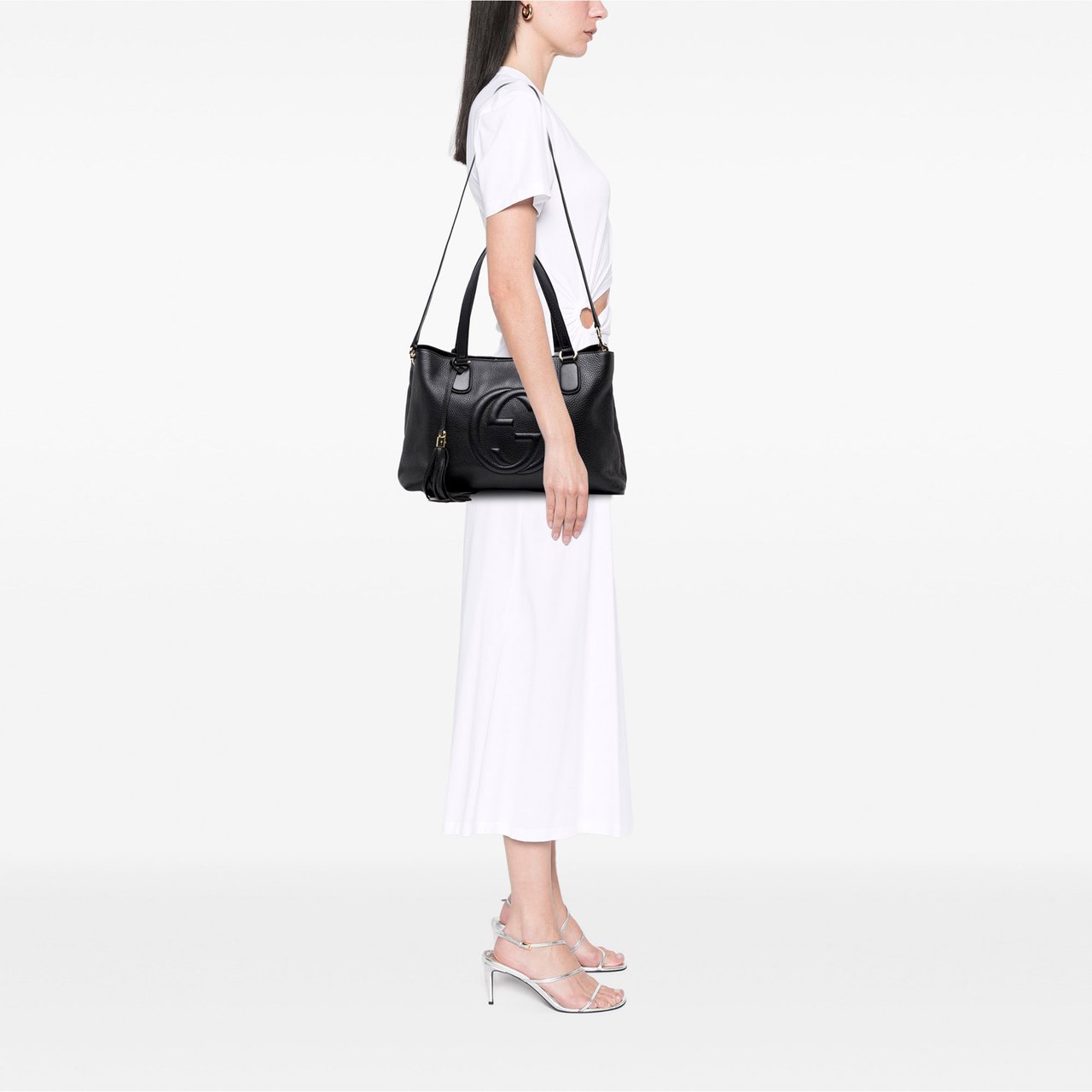 Gucci Medium Leather Soho Working Satchel Zwart