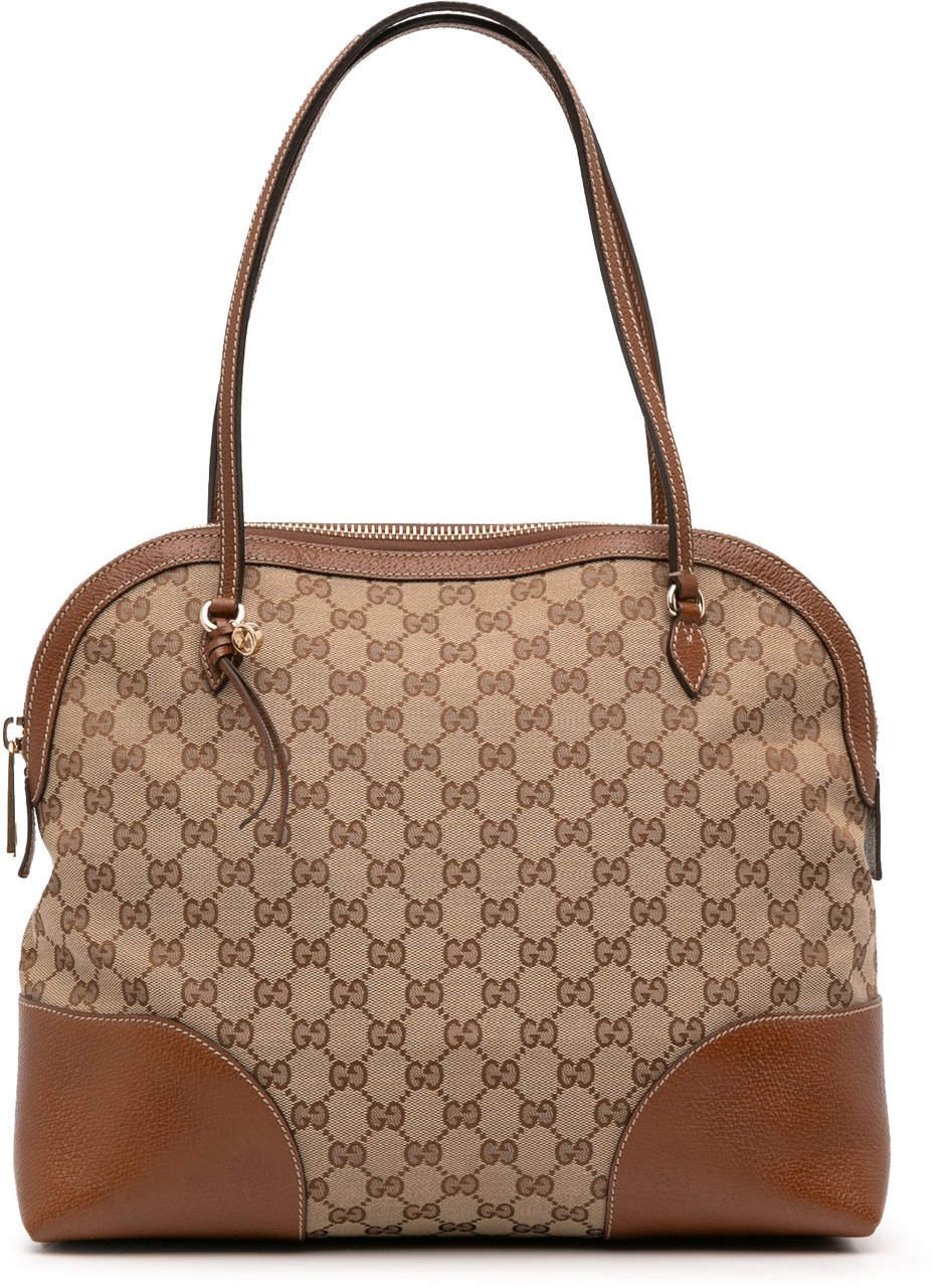 Gucci Medium GG Canvas Bree Dome Tote Bruin