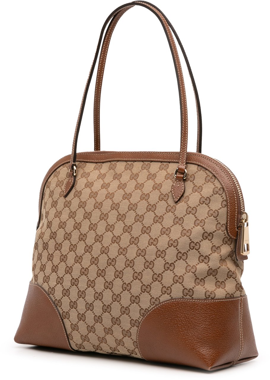 Gucci Medium GG Canvas Bree Dome Tote Bruin