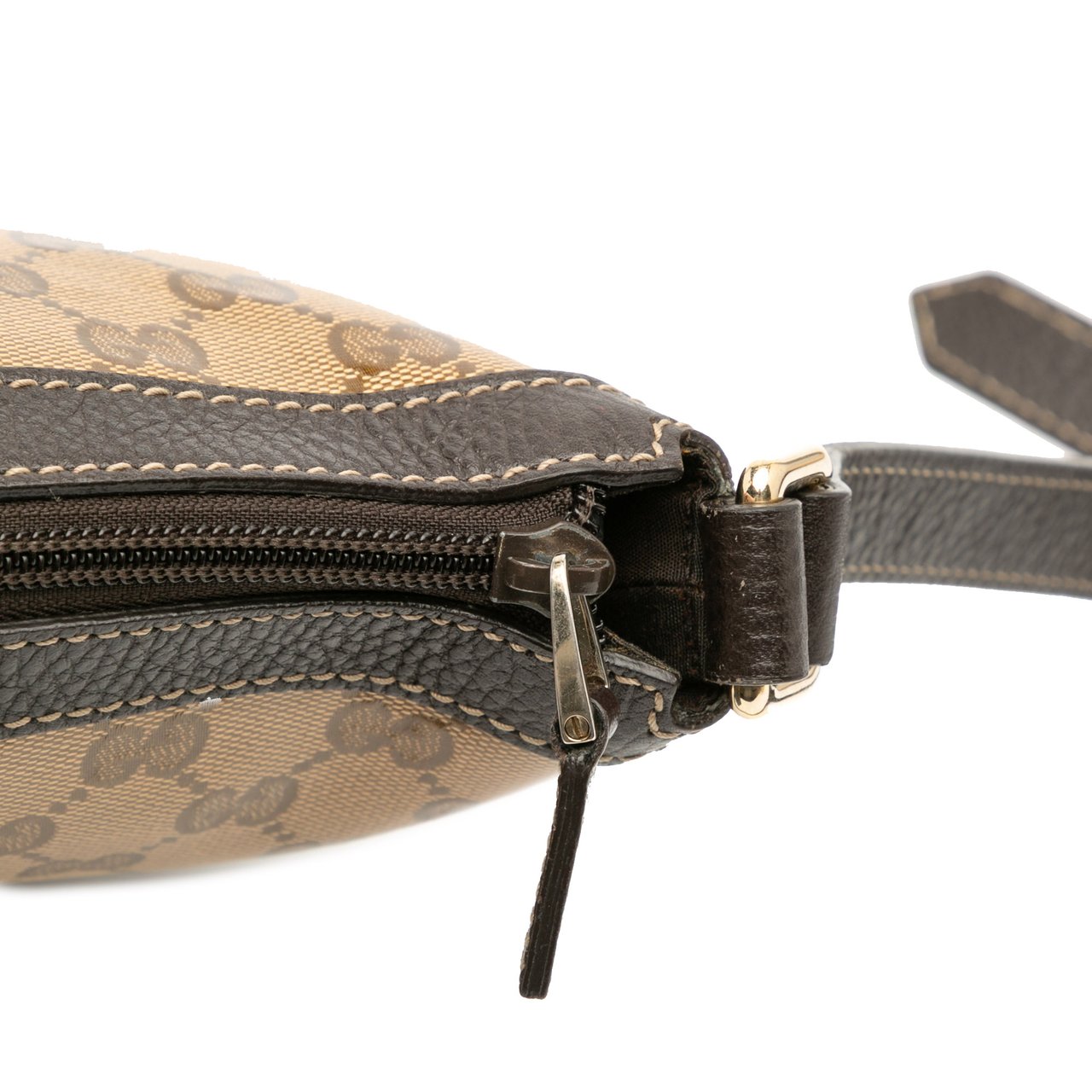 Gucci Large GG Crystal Half Moon Crossbody Bruin