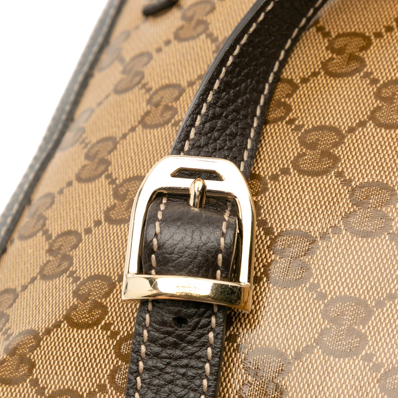 Gucci Large GG Crystal Half Moon Crossbody Bruin