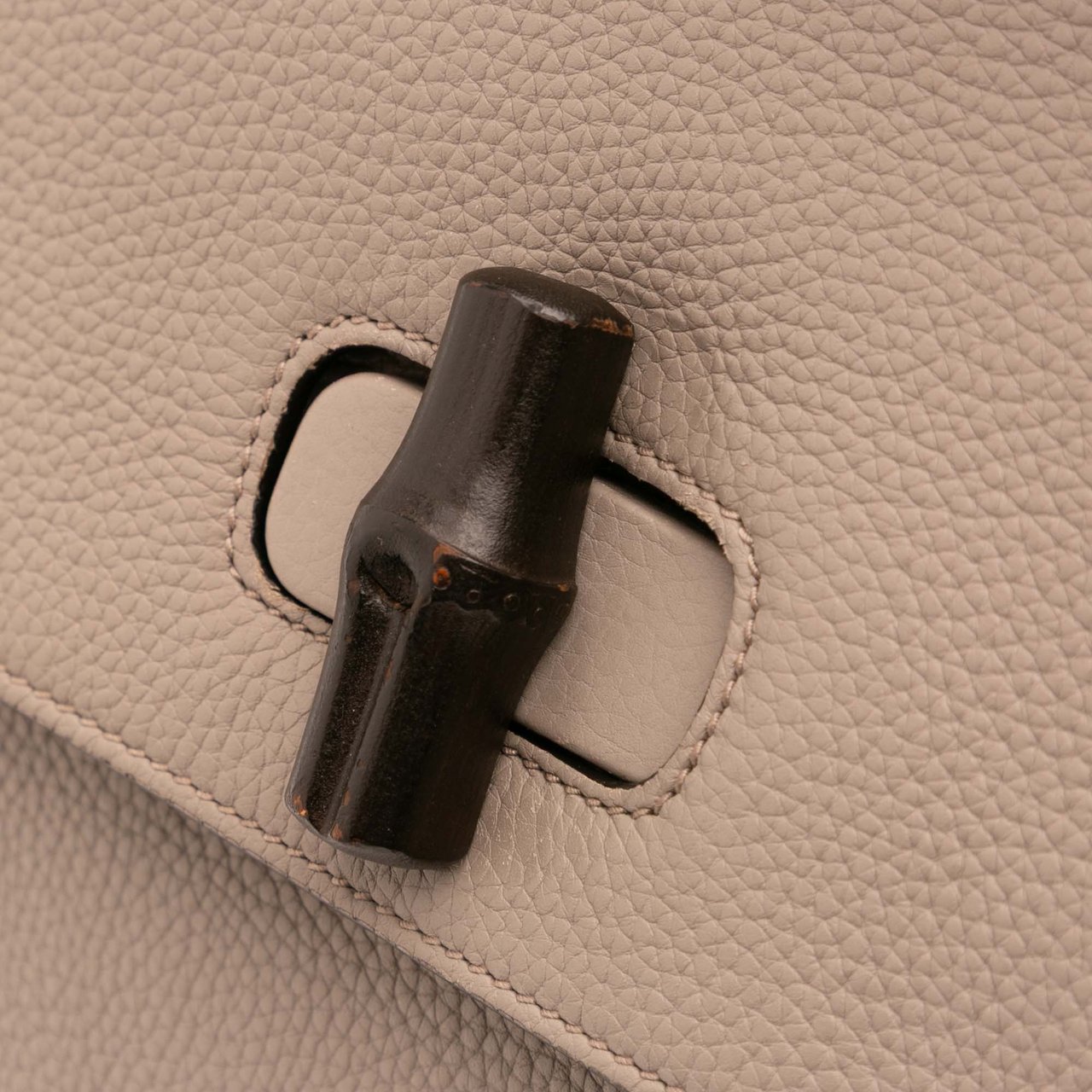 Gucci Large Leather Bamboo Daily Satchel Bruin