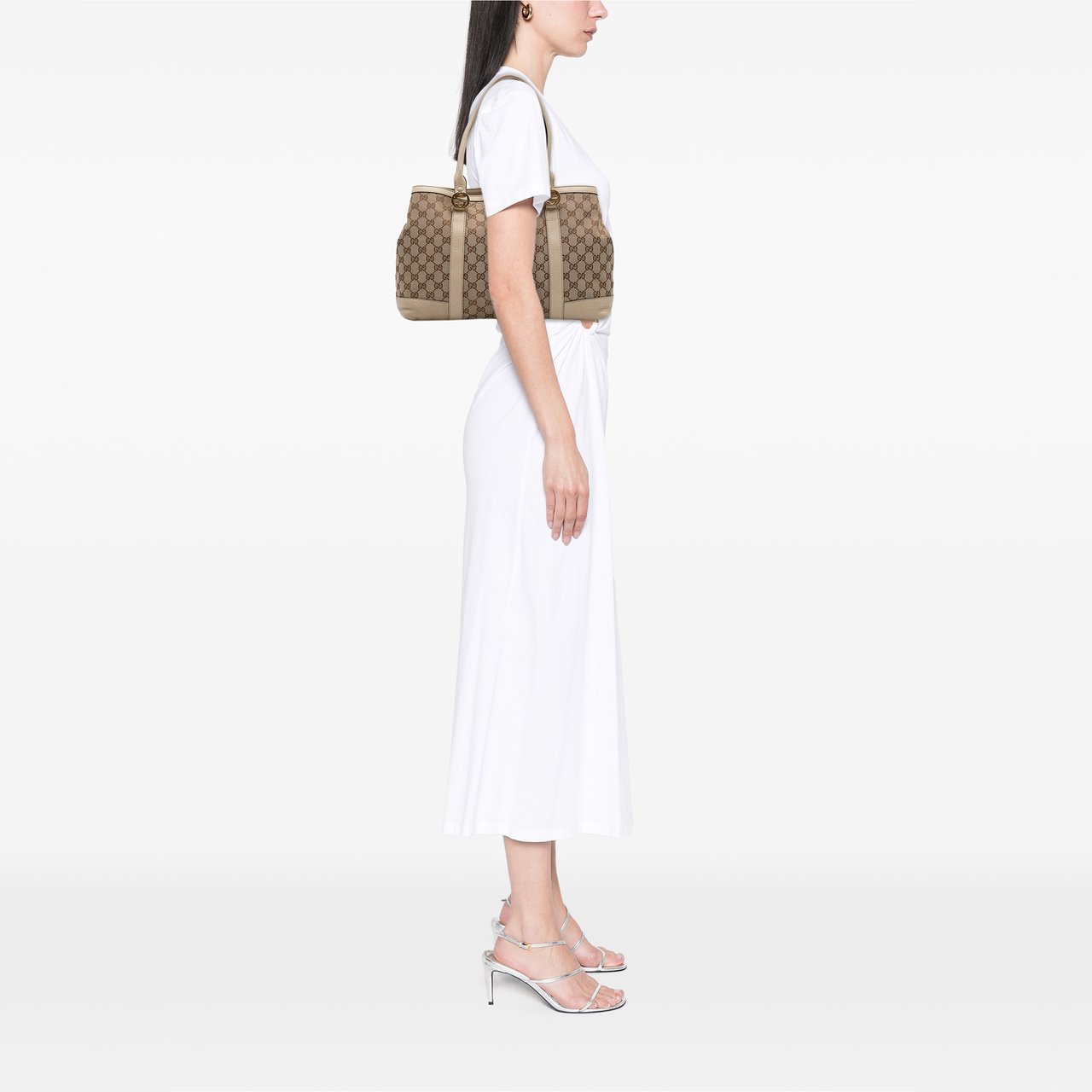 Gucci GG Canvas Miss GG Tote Bruin