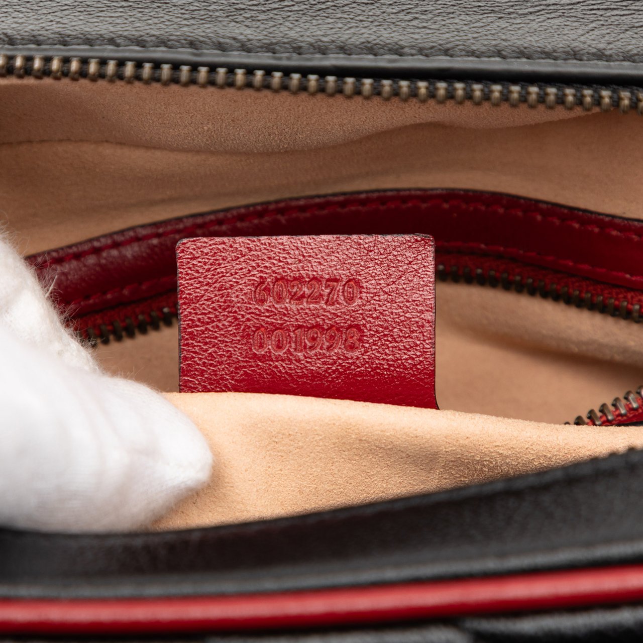 Gucci Small GG Marmont Matelasse Diagonal Leather Torchon Bamboo Satchel Zwart