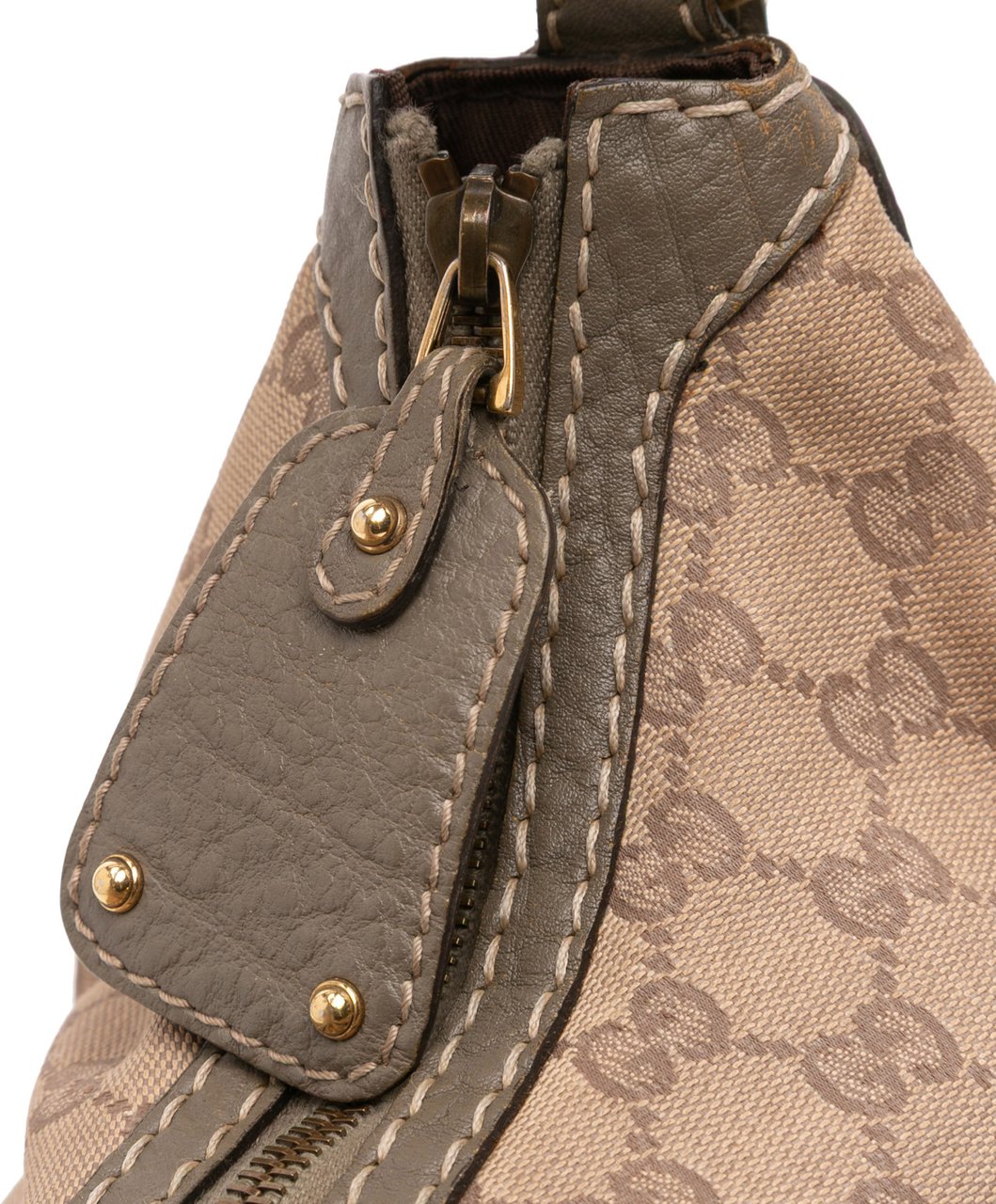 Gucci Medium GG Canvas Jockey Hobo Bruin