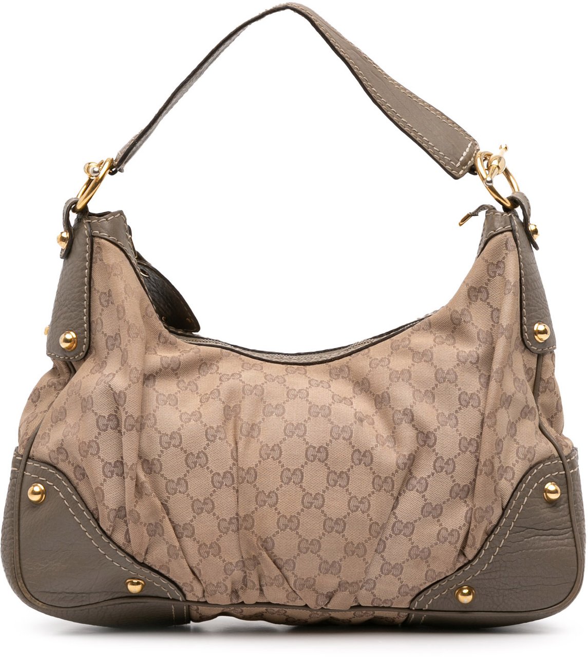 Gucci Medium GG Canvas Jockey Hobo Bruin