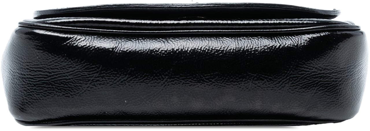 Gucci Small Patent Soho Chain Flap Crossbody Zwart