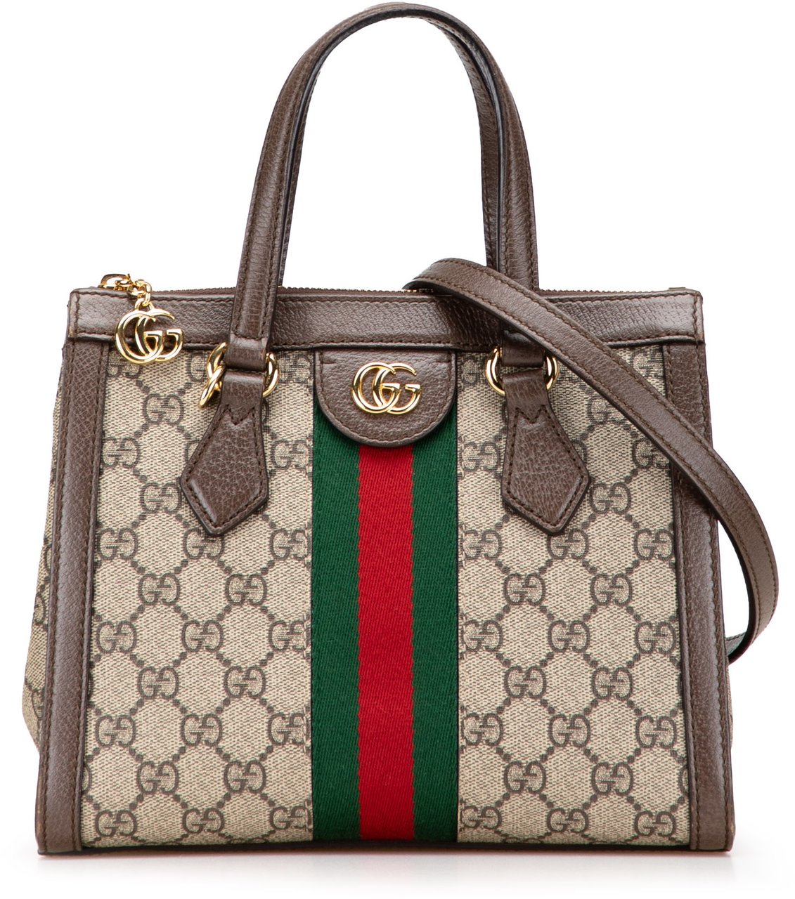 Gucci Small GG Supreme Ophidia Satchel Bruin