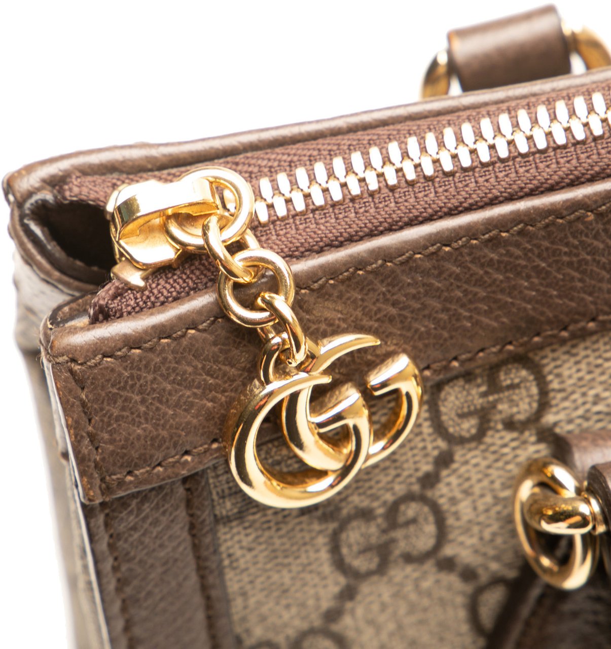 Gucci Small GG Supreme Ophidia Satchel Bruin