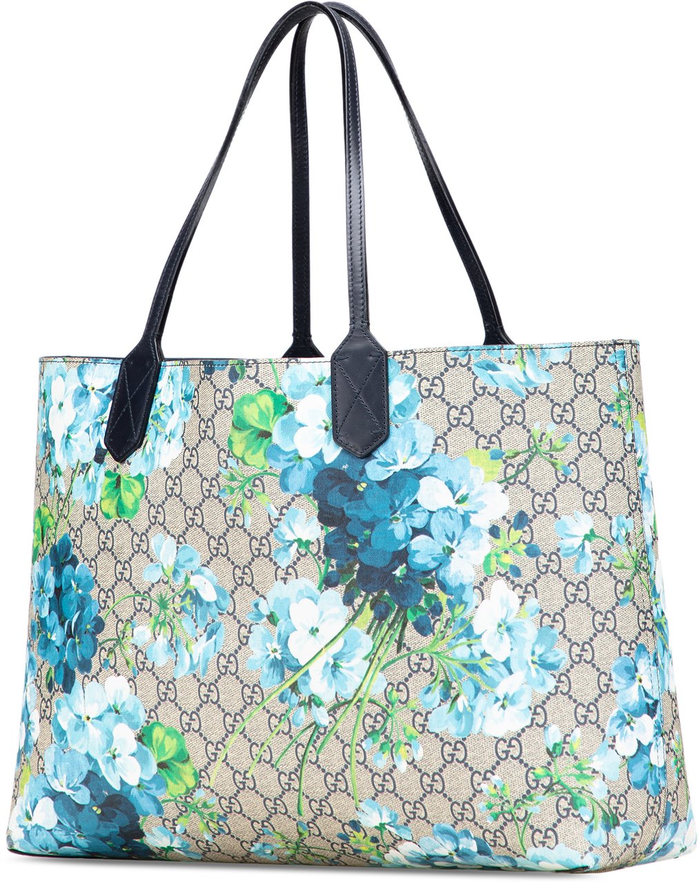 Gucci Medium GG Supreme Blooms Reversible Tote Bruin