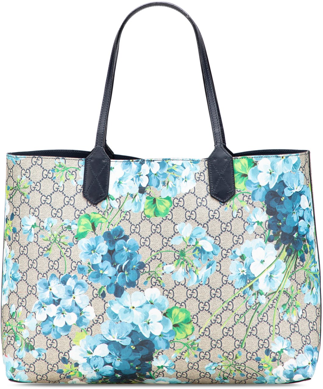 Gucci Medium GG Supreme Blooms Reversible Tote Bruin