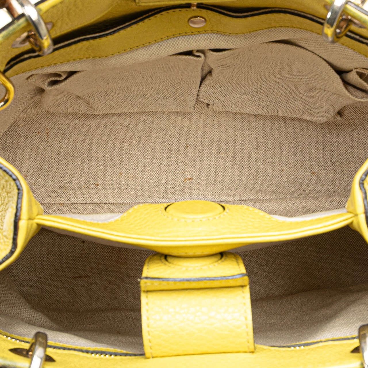 Gucci Small Calfskin Bamboo Shopper Satchel Geel