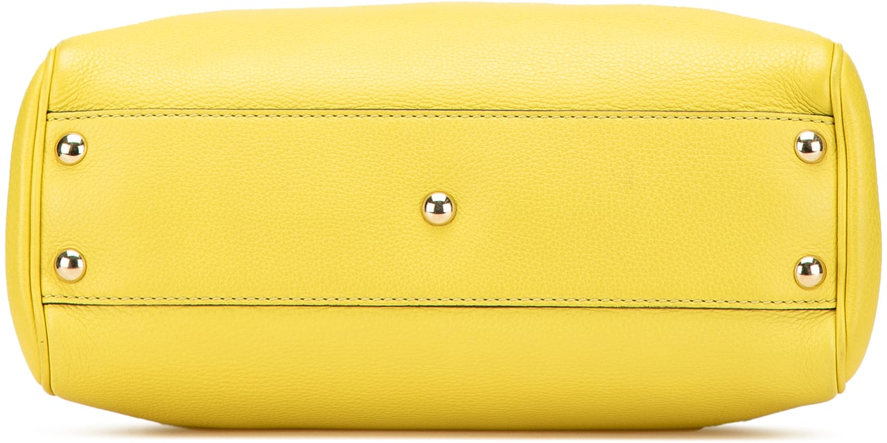 Gucci Small Calfskin Bamboo Shopper Satchel Geel