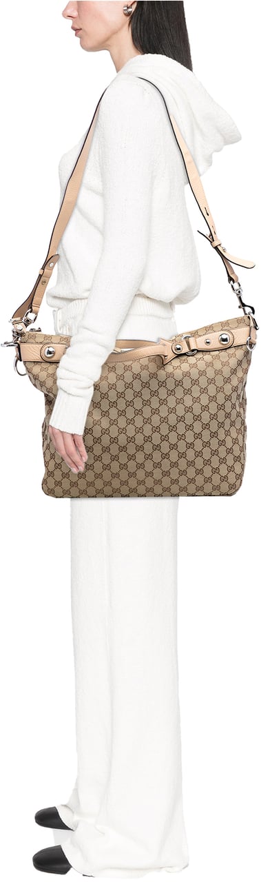 Gucci Large GG Canvas Icon Bit Satchel Bruin