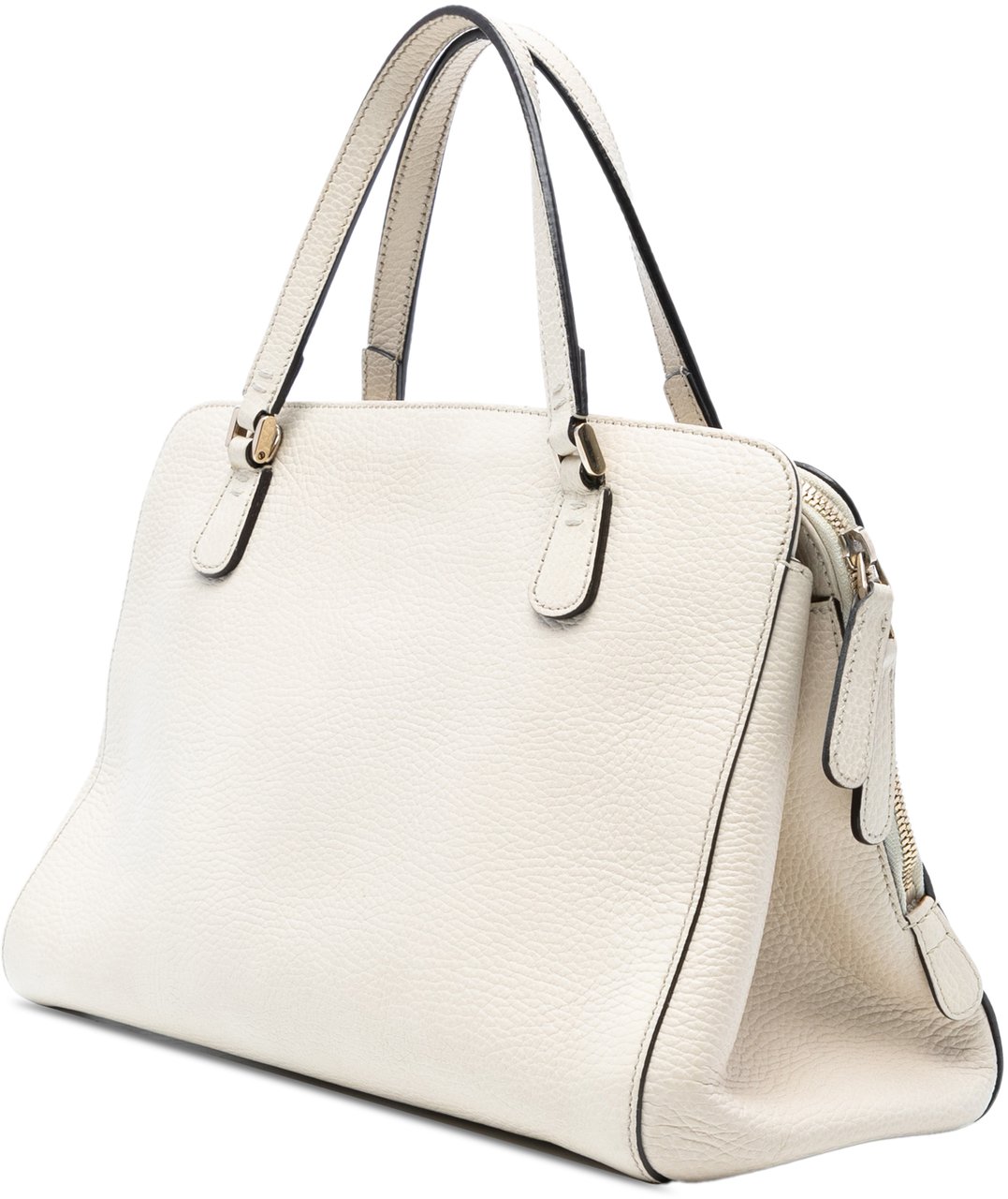 Gucci Calfskin Swing Top Handle Satchel Wit