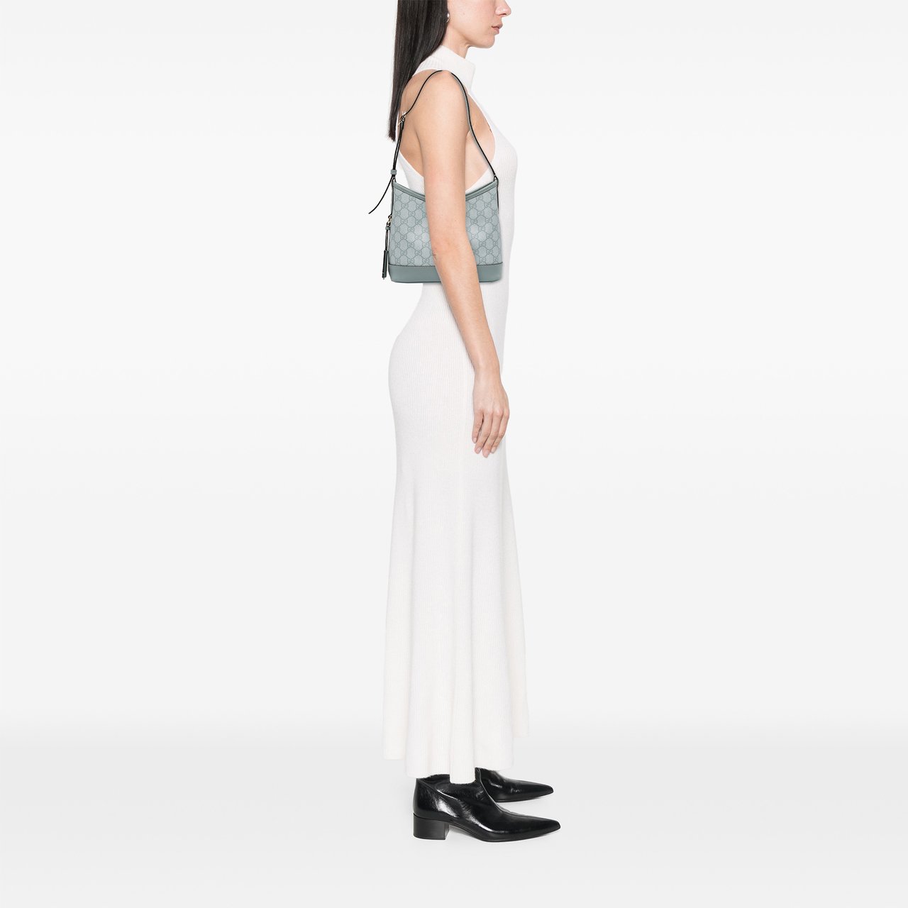 Gucci Small GG Supreme Ophidia Shoulder Bag Blauw