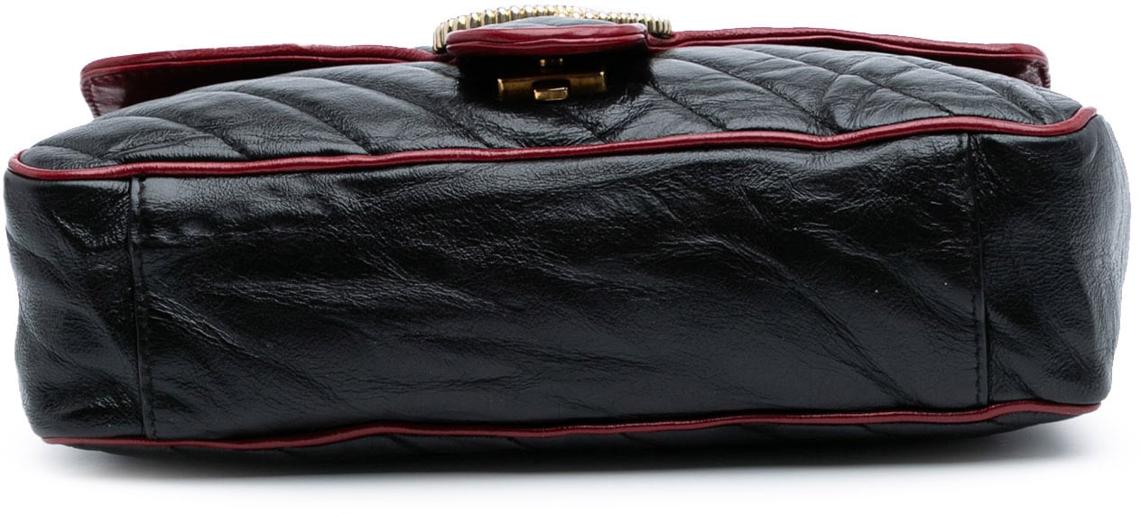 Gucci Small GG Marmont Matelasse Leather Torchon Flap Crossbody Zwart