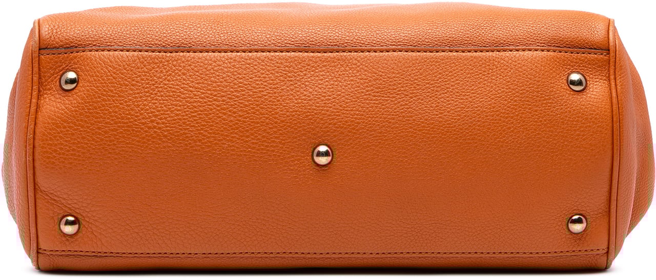 Gucci Medium Calfskin Bamboo Shopper Satchel Oranje