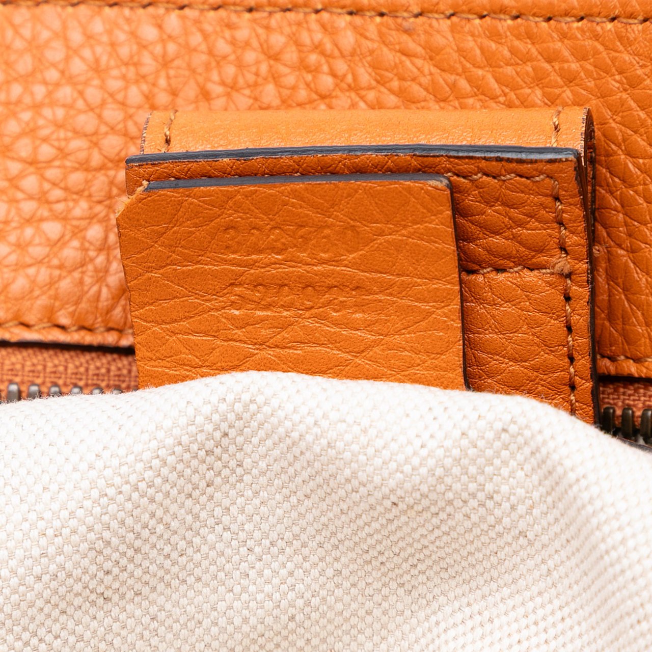Gucci Medium Calfskin Bamboo Shopper Satchel Oranje