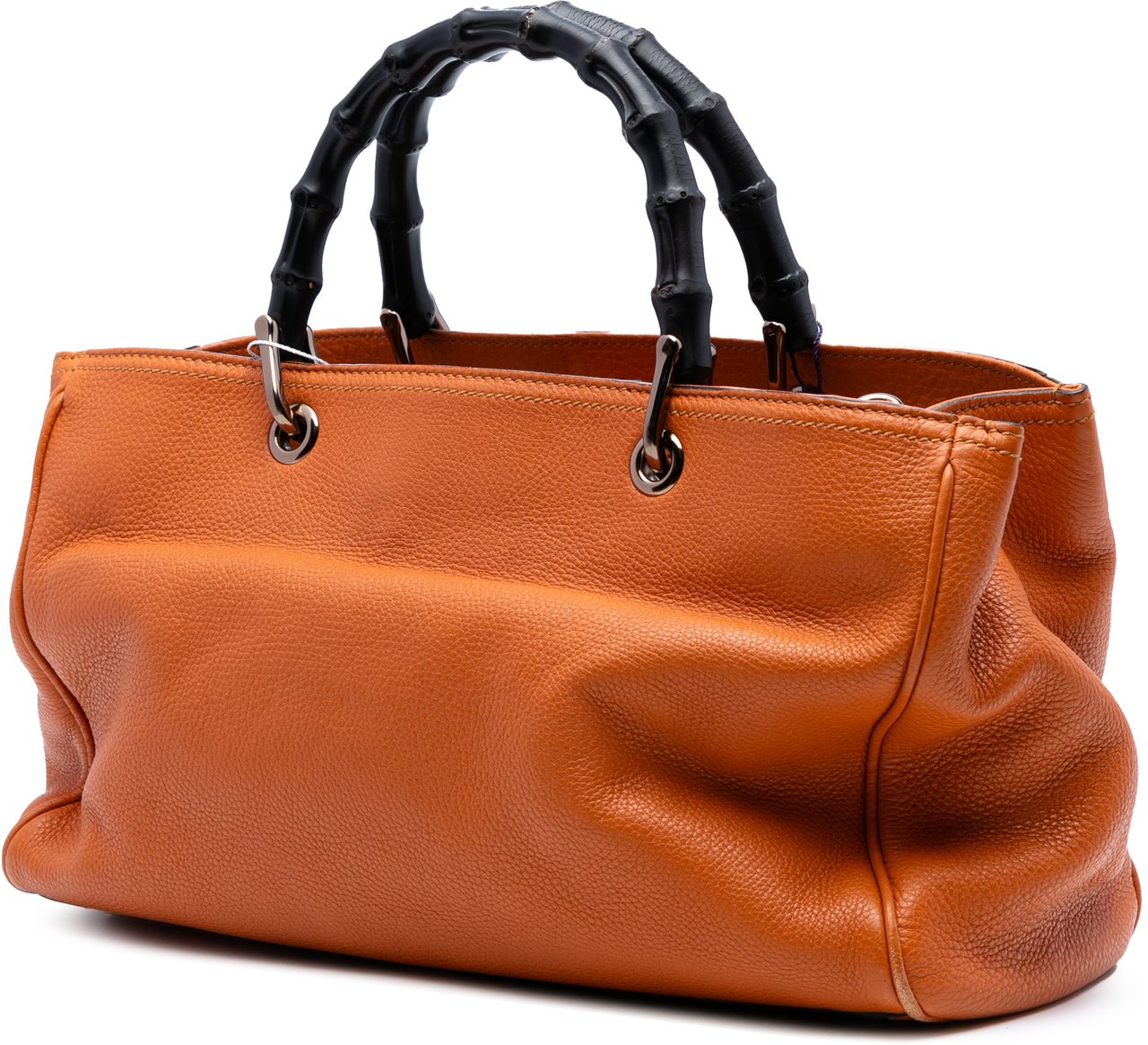 Gucci Medium Calfskin Bamboo Shopper Satchel Oranje