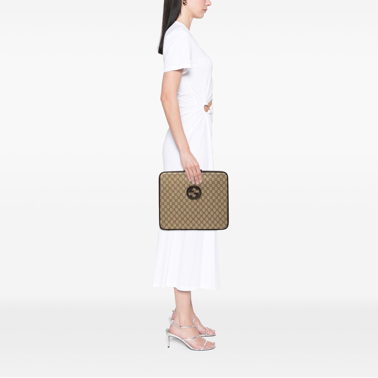 Gucci GG Supreme Laptop Case Bruin