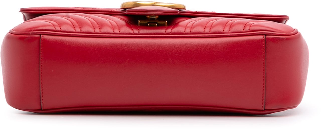 Gucci Small GG Marmont Matelasse Leather Flap Crossbody Rood