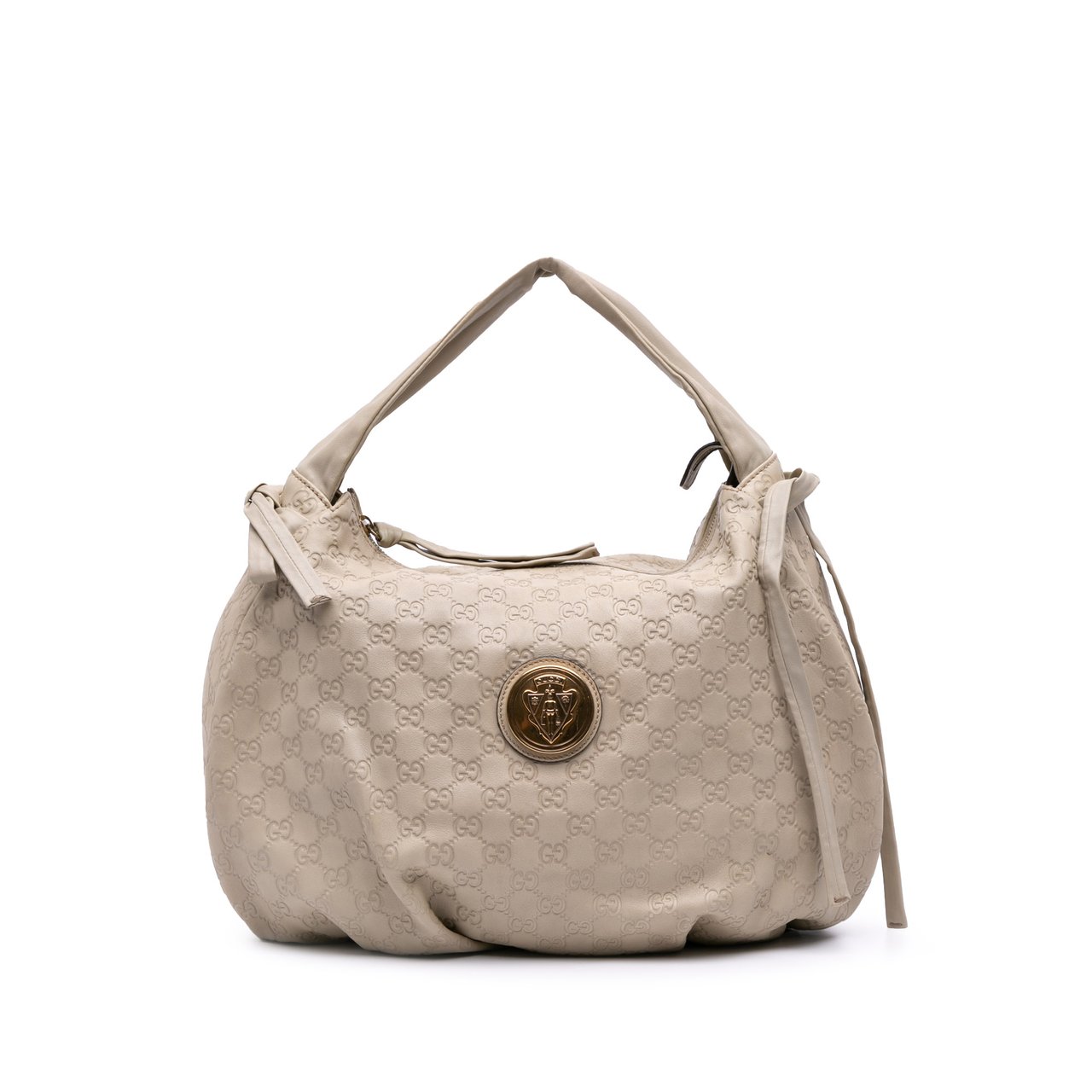 Gucci Guccissima Hysteria Crest Hobo Bruin