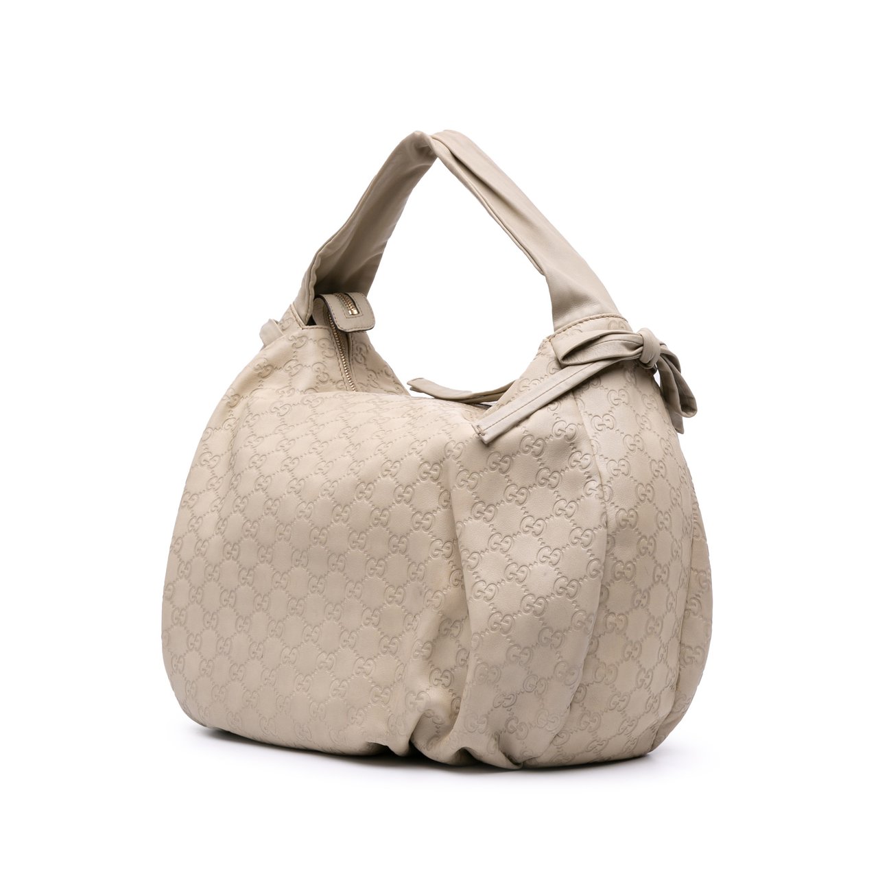 Gucci Guccissima Hysteria Crest Hobo Bruin