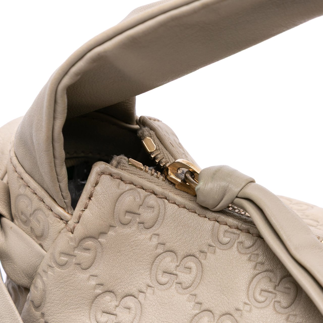 Gucci Guccissima Hysteria Crest Hobo Bruin