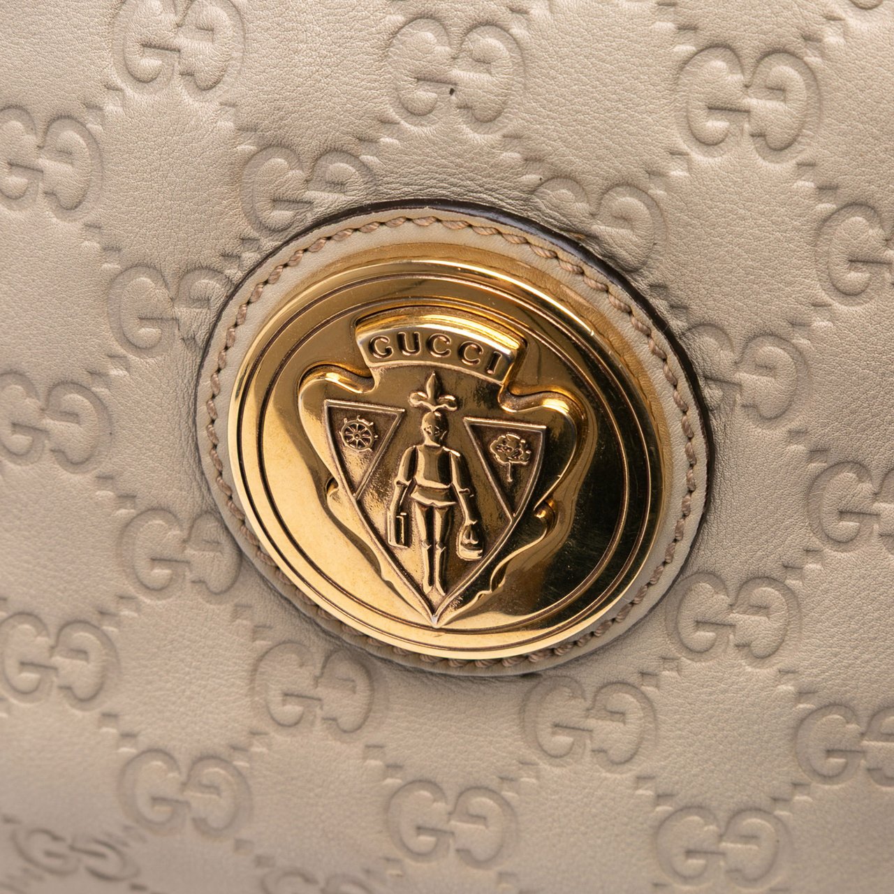 Gucci Guccissima Hysteria Crest Hobo Bruin