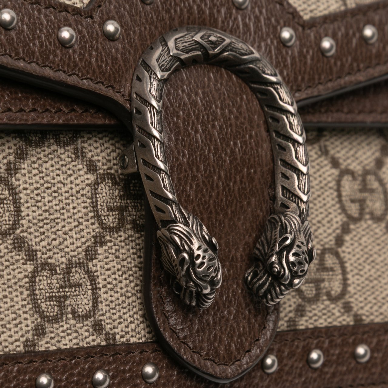 Gucci Mini GG Supreme Studs Dionysus Crossbody Bruin