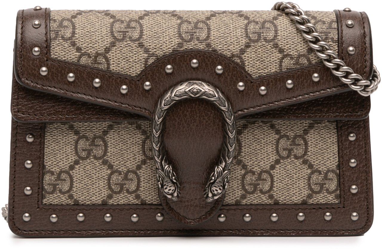 Gucci Mini GG Supreme Studs Dionysus Crossbody Bruin