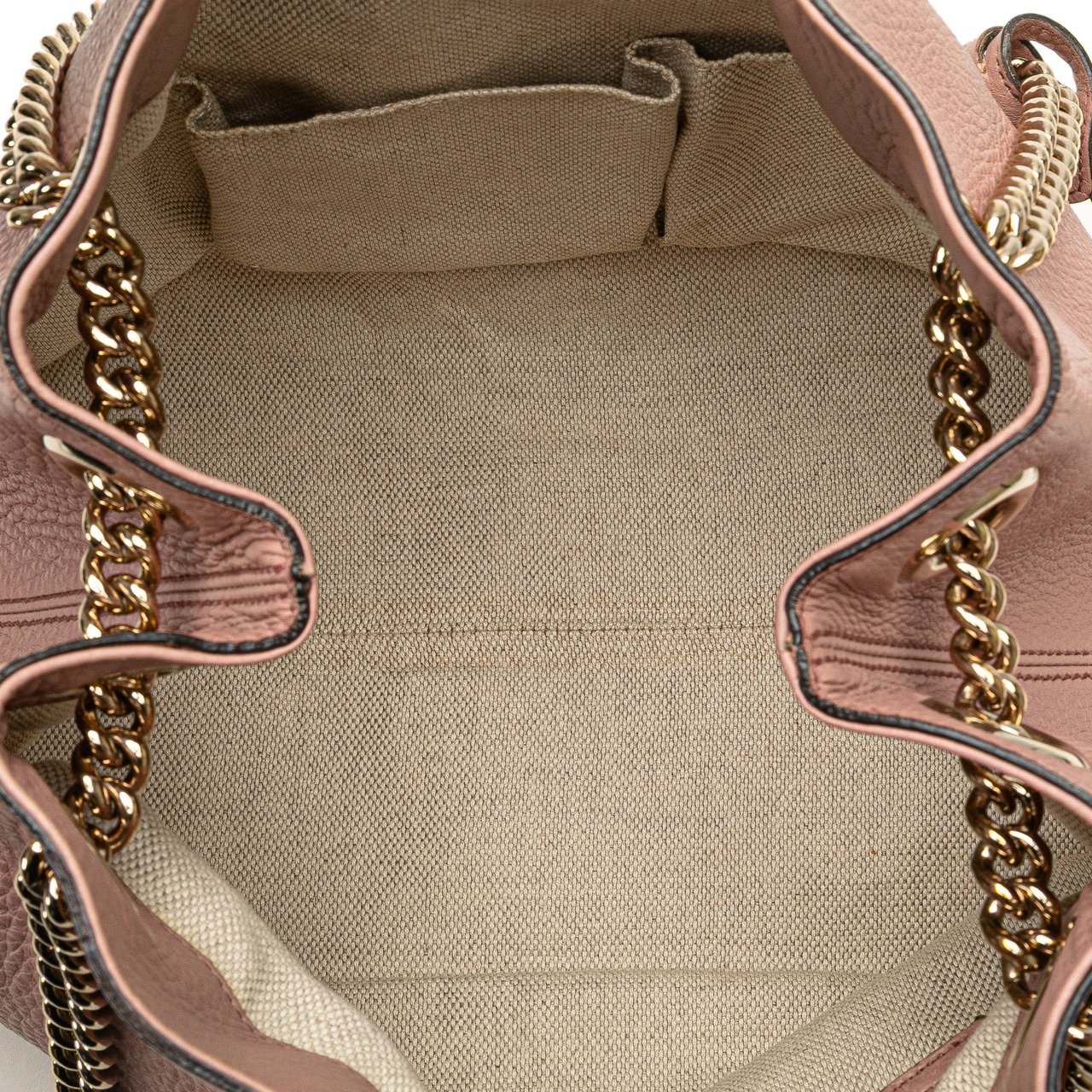 Gucci Medium Leather Soho Chain Tote Roze
