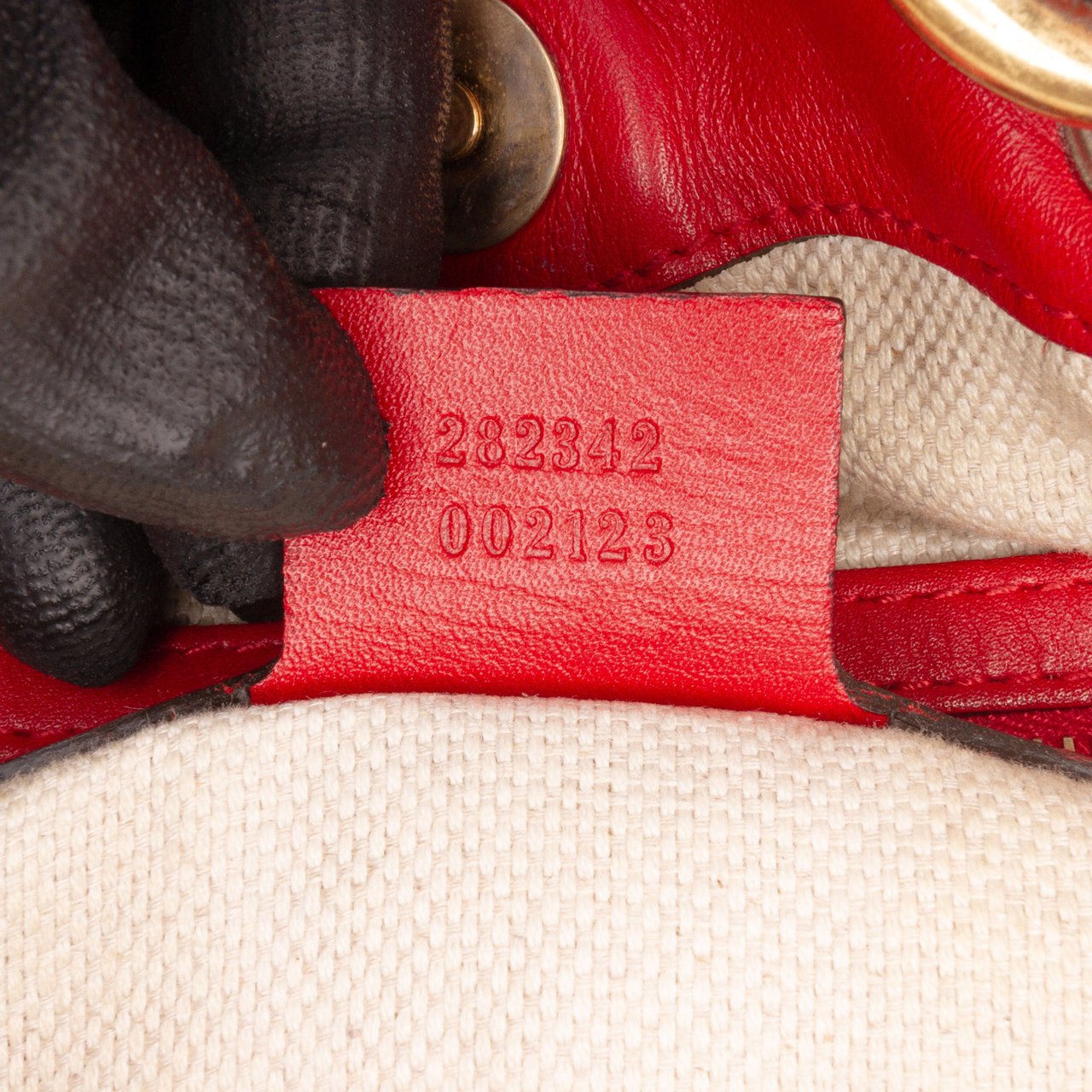 Gucci Medium Guccissima Valentine Top Handle Bag Rood