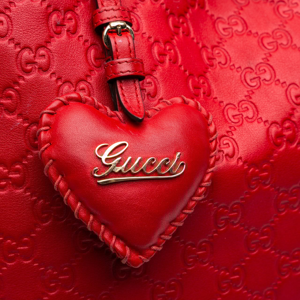 Gucci Medium Guccissima Valentine Top Handle Bag Rood
