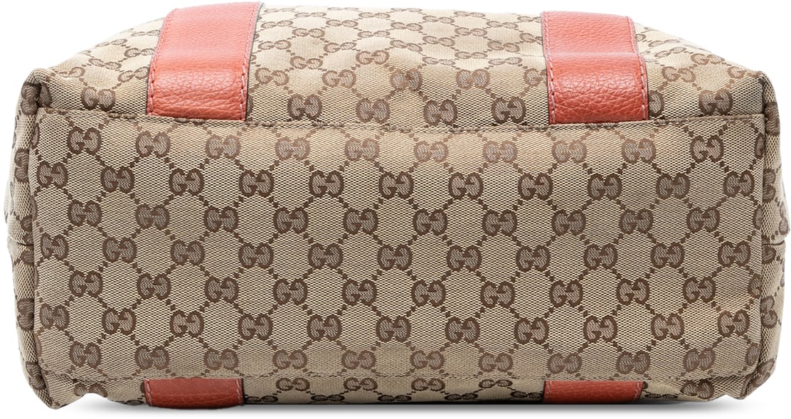 Gucci Large GG Canvas Bamboo Libeccio Tote Bruin