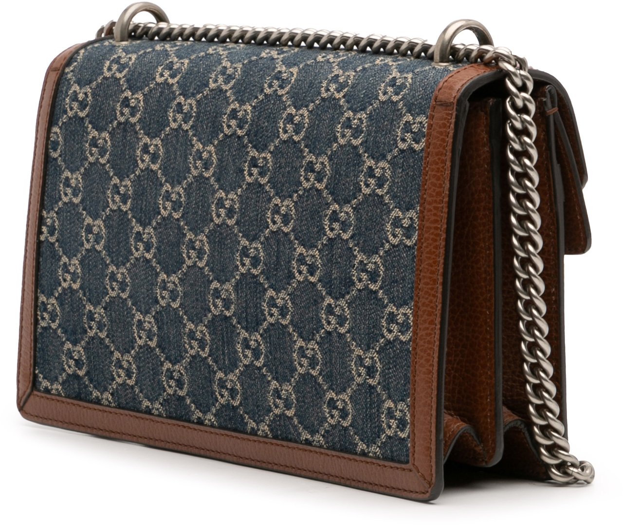 Gucci Small GG Denim Dionysus Shoulder Bag Blauw