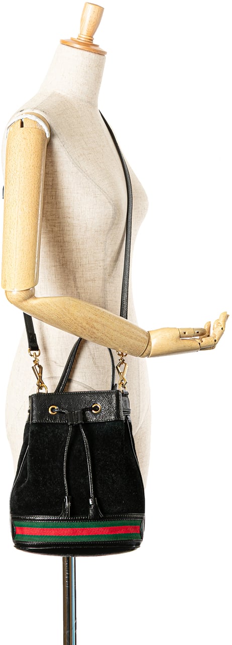 Gucci Small Suede Ophidia Bucket Zwart