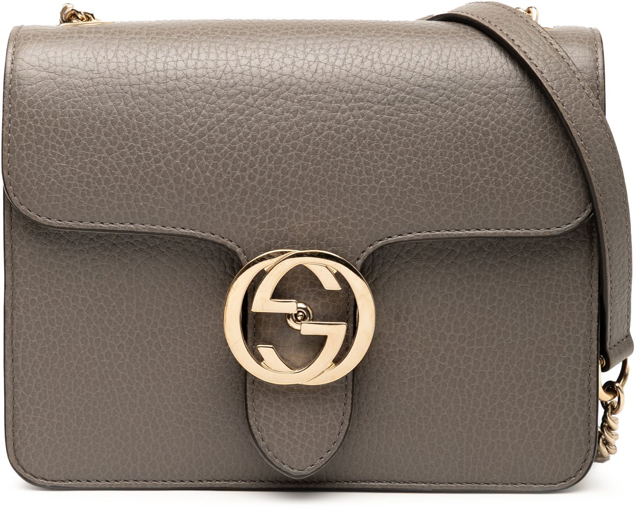 Gucci Small Dollar Calfskin Interlocking G Crossbody Grijs